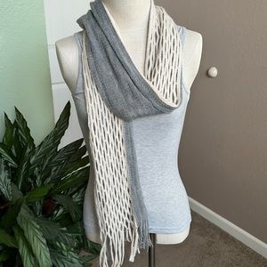 Grey knit scarf